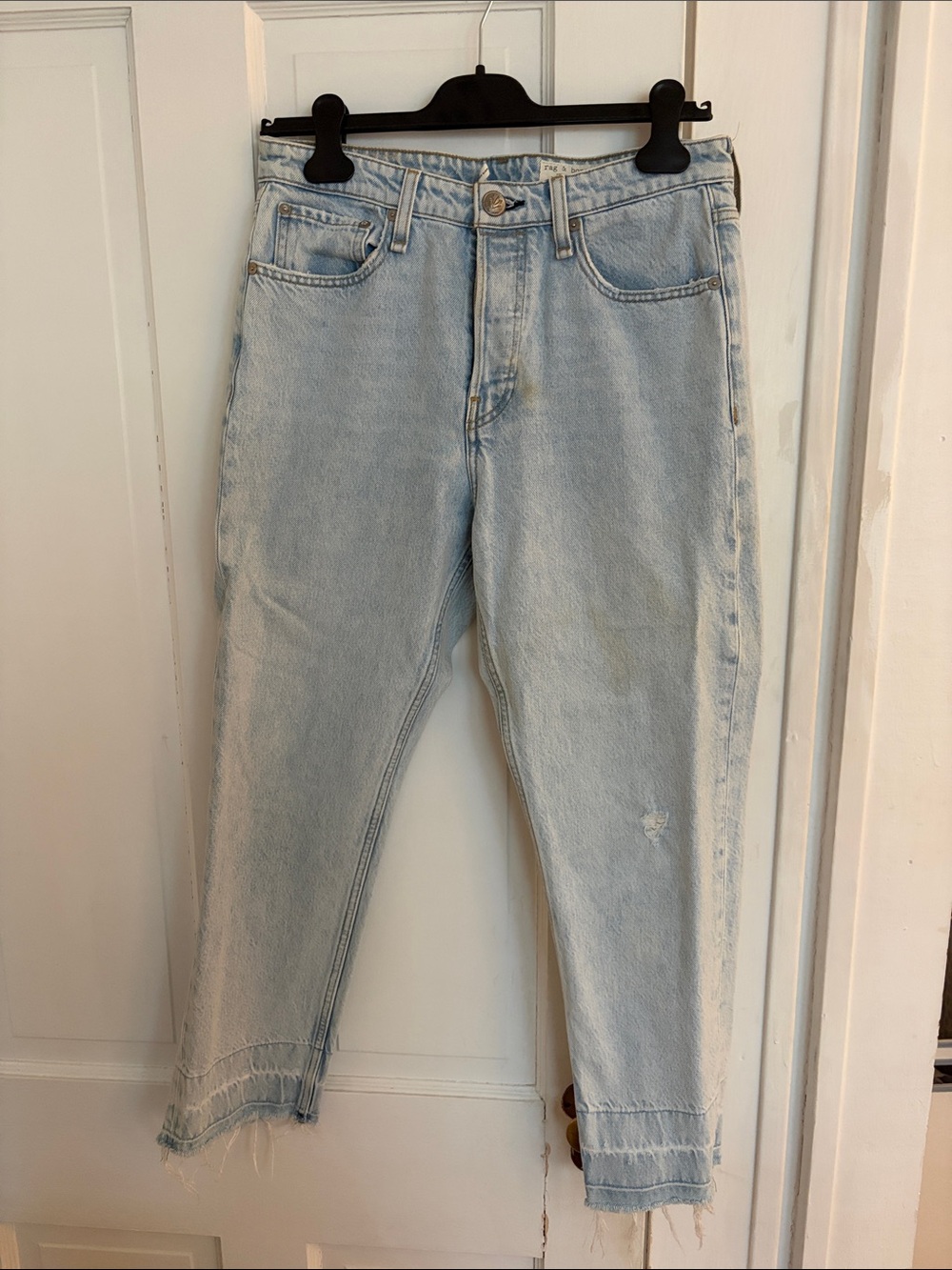 Light Wash High-Rise Straight Jeans
